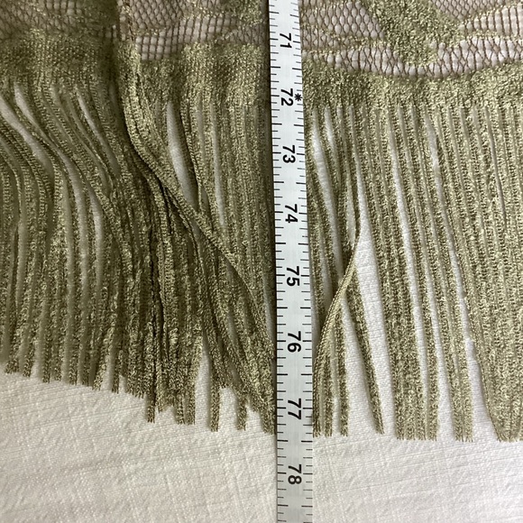 Krizia Scarf Long Green Fringe Mesh Horses Zebras Chenille Luxury Fall Layering - Picture 8 of 9